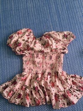 knee length dresses for ladies Stella Mini Dress - Baby Pink, Green and White main image 0